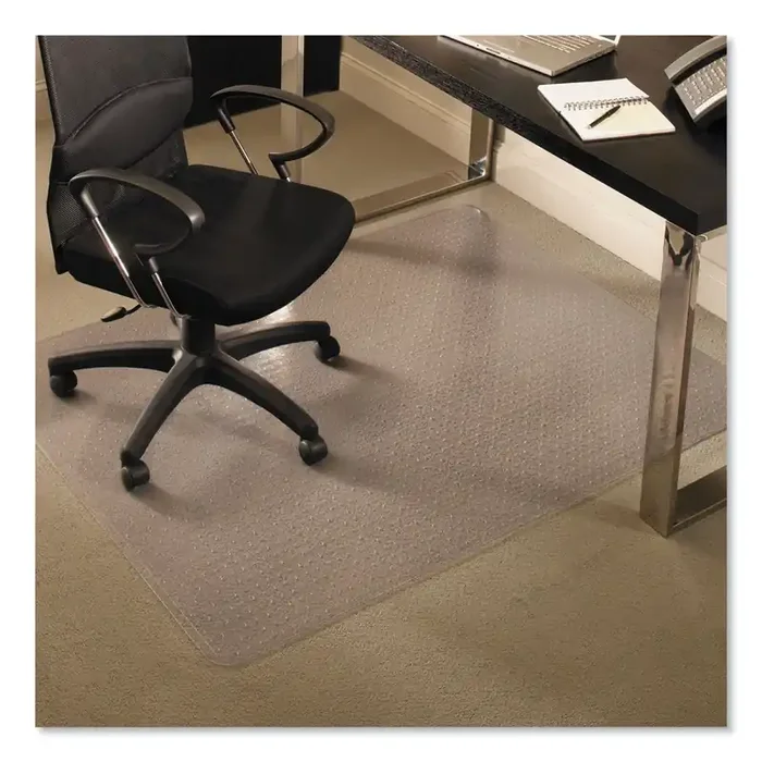 ES Robbins® Everlife Chair Mats For Medium Pile Carpet, Rectangular, 46 X 60, Clear