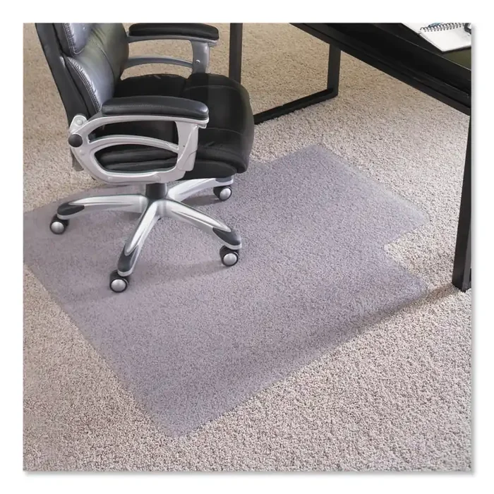 ES Robbins® EverLife Intensive Use Chair Mat for High Pile Carpet, Rectangular with Lip, 45 x 53, Clear