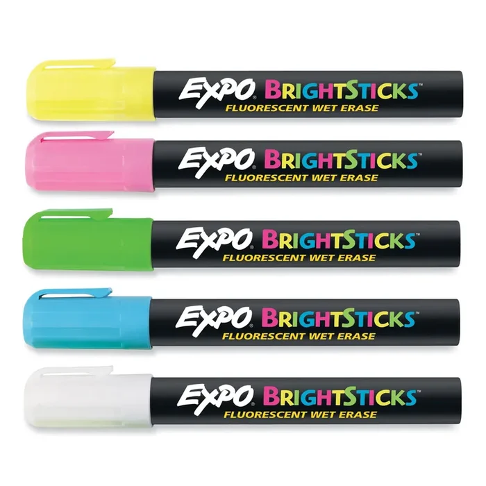 EXPO® Bright Sticks, Medium Bullet Tip, Assorted Colors, 5/set