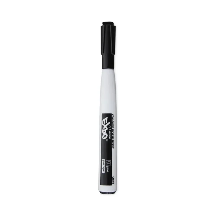 EXPO® Magnetic Dry Erase Marker, Fine Bullet Tip, Black, 4/pack