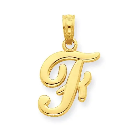 F Script Initial Pendant 14k Gold YC993F