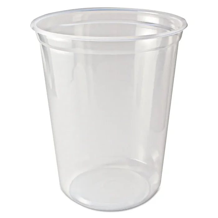 Fabri-Kal® Microwavable Deli Containers, 32 oz, 4.6″ Diameter x 5.6″ h, Clear, Plastic, 500/Carton
