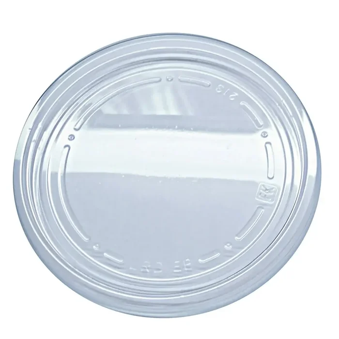Fabri-Kal® Recycleware Round Deli Container Lids, Flat Plug Fit, Clear, Plastic, 500/Carton