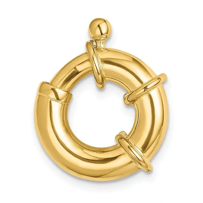 Fancy Spring Ring Clasp 14k Yellow Gold YG1731