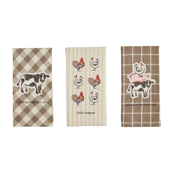 Farm Animal Canvas Patch Towel