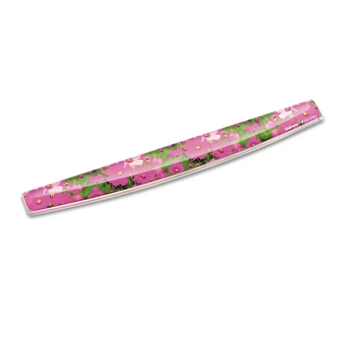 Fellowes® Photo Gel Keyboard Wrist Rest with Microban Protection, 18.56 x 2.31, Pink Flowers Design