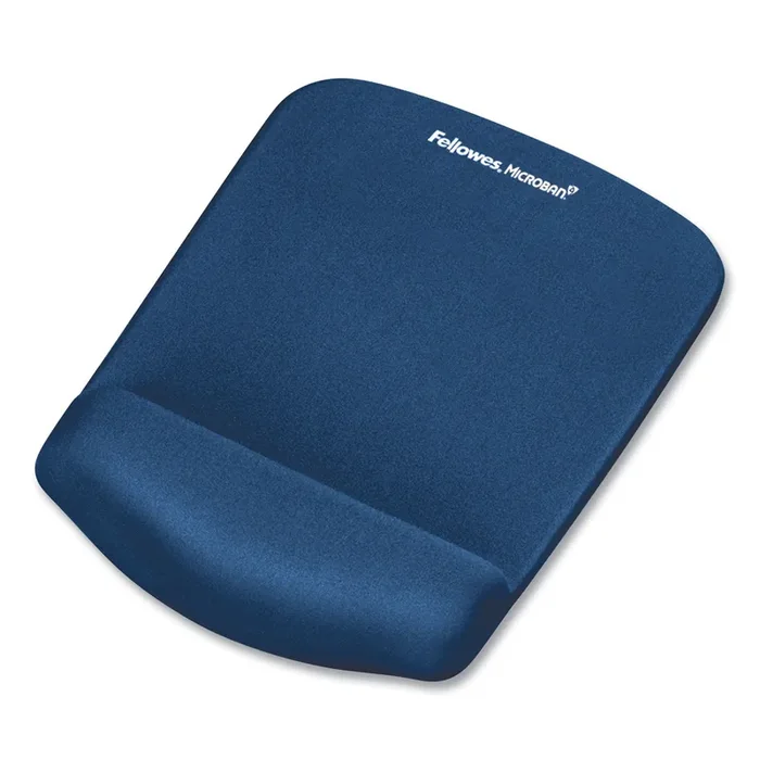 Fellowes® PlushTouch Mouse Pad with Wrist Rest, 7.25 x 9.38, Blue