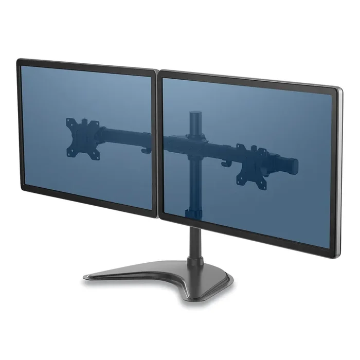 Fellowes® Professional Series Freestanding Dual Horizontal Monitor Arm, For 30″ Monitors, 35.75″ X 11″ X 18.25″, Black, Supports 17 Lb
