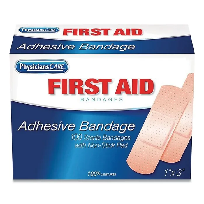 First Aid Only™ Adhesive Plastic Bandages, 1 X 3, 100/box