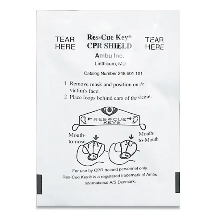 First Aid Only™ CPR Face Shield with Elastic Ear Bands, Fits Adults and Children