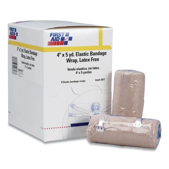 First Aid Only™ Reusable Elastic Bandage Wrap, 4″ X 15 Ft, 9/box