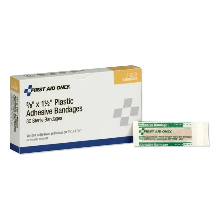 First Aid Only™ Smartcompliance Plastic Bandage, 0.38 X 1.5, 80/box