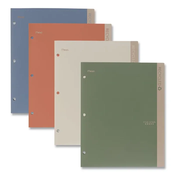 Five Star® Recycled Plastic Two-Pocket Folder, 11″ x 8.5″, Randomly Assorted