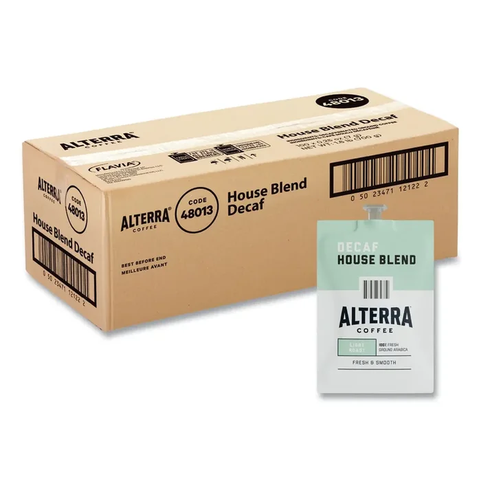 FLAVIA® Alterra Decaf House Blend Coffee Freshpack, 100/Carton