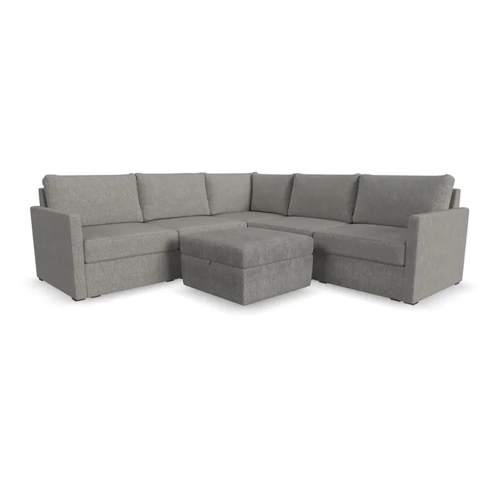 Flex 5-Seat Sectional with Narrow Arm and Storage Ottoman by homestyles