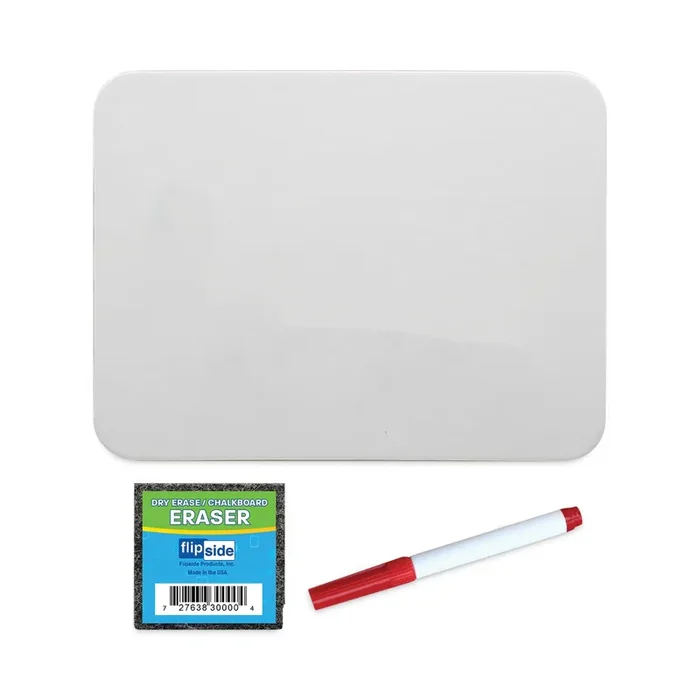 Flipside Dry Erase Board Set, 12″ x 9″, White Surface, 12/Pack