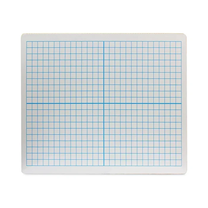 Flipside Graphing Two-Sided Dry Erase Board, Computational Grid Format, 12″ x 9″, White Surface, 12/Pack