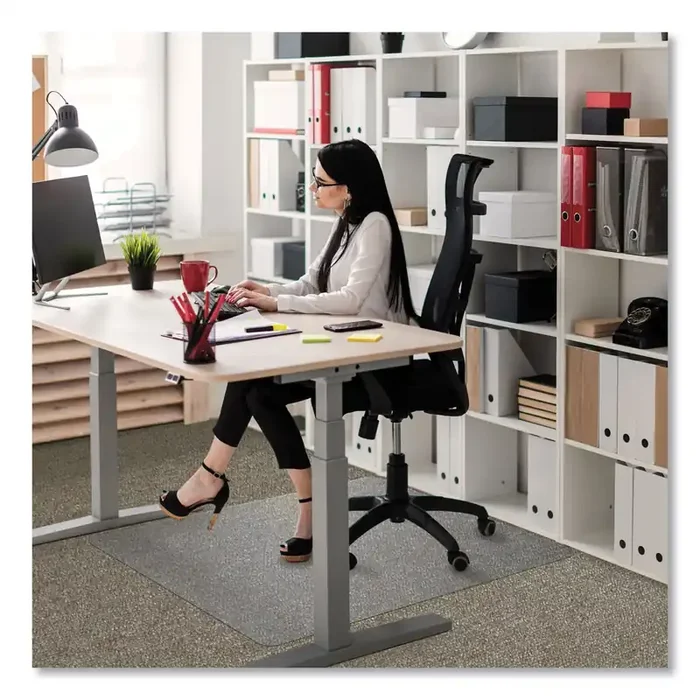 Floortex® Cleartex Ultimat Polycarbonate Chair Mat for High Pile Carpets, 60″ w x 48″ l, Clear