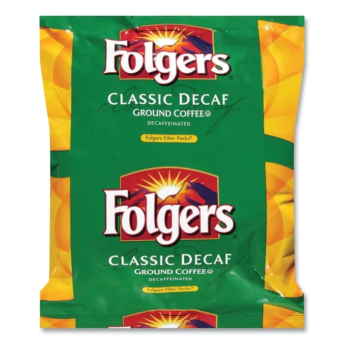 Folgers® Coffee Filter Packs, Decaffeinated Classic Roast, 9/10oz, 10/Pack, 4 Packs/Carton