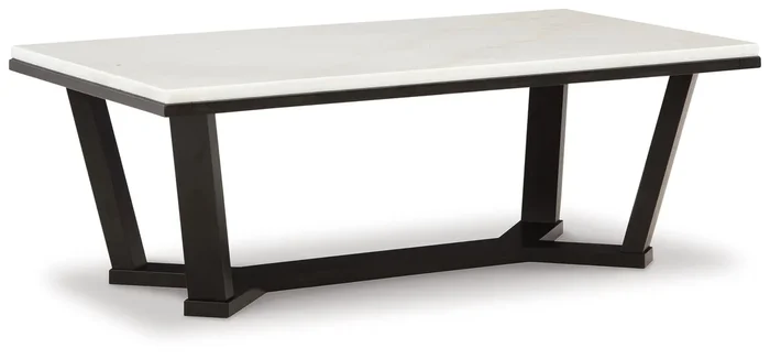 Fostead – Rectangular Cocktail Table – White / Espresso