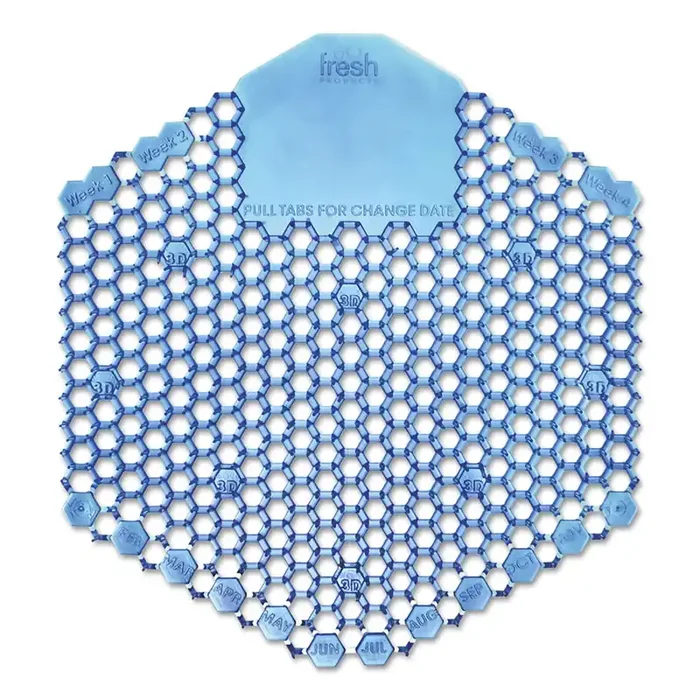 Fresh Products Wave 3d Urinal Deodorizer Screen, Cotton Blossom Scent, Blue, 10/box, 6 Boxes/carton