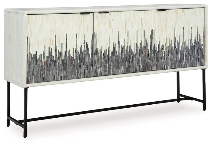 Freyton – Accent Cabinet – White / Gray