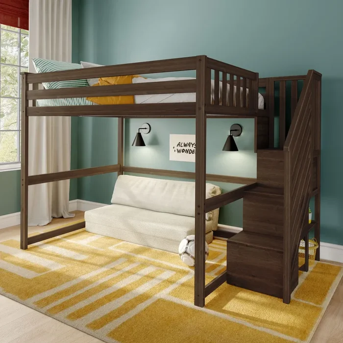 Full Loft Bed With Stairs