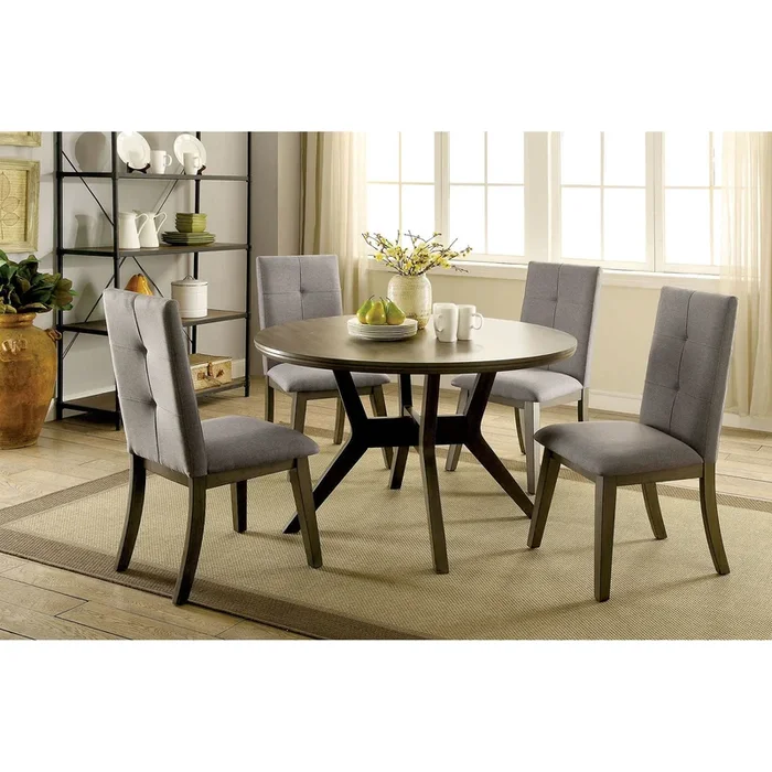 Furniture Of America Abelone Gray Rustic Round Table Model CM3354GY-RT-VN