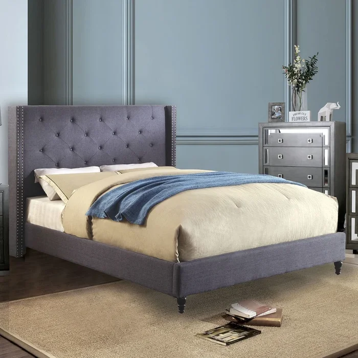 Furniture Of America Anabelle Blue Transitional Bed Model CM7677BL