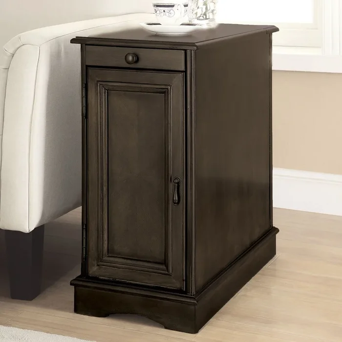 Furniture Of America Lilith Gray Transitional Side Table With Usb Model CM-AC171GY