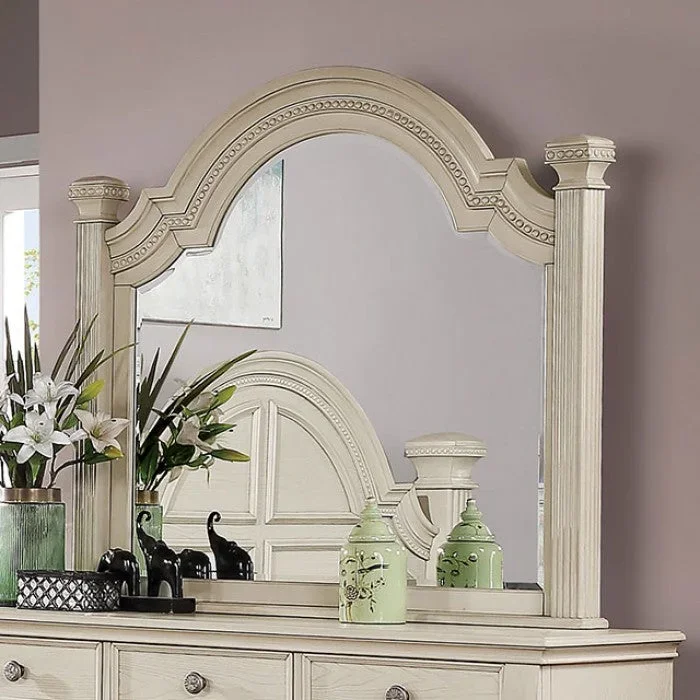Furniture Of America Pamphilos Antique White Traditional Mirror Model FOA7144WH-M