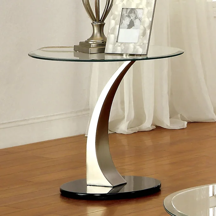 Furniture Of America Valo Satin Plated/Black Contemporary End Table Model CM4727E