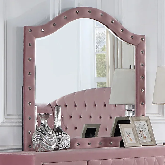 Furniture Of America Zohar Pink Glam Mirror, Pink Model CM7130PK-M