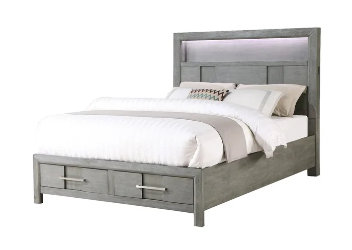 Galaxy Home Kenzo Full Bed in Gray