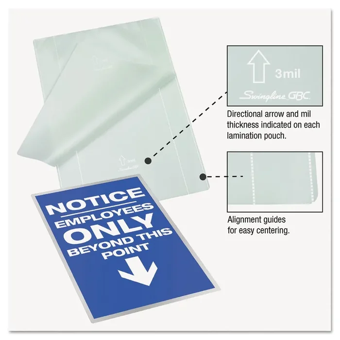 GBC® Ezuse Thermal Laminating Pouches, 5 Mil, 11.5″ X 17.5″, Gloss Clear, 100/box