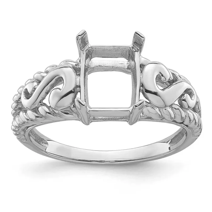 Gemstone Ring Mounting 14k White Gold Y4678