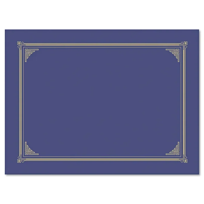Geographics® Certificate/Document Cover, 12.5 x 9.75, Metallic Blue, 6/Pack