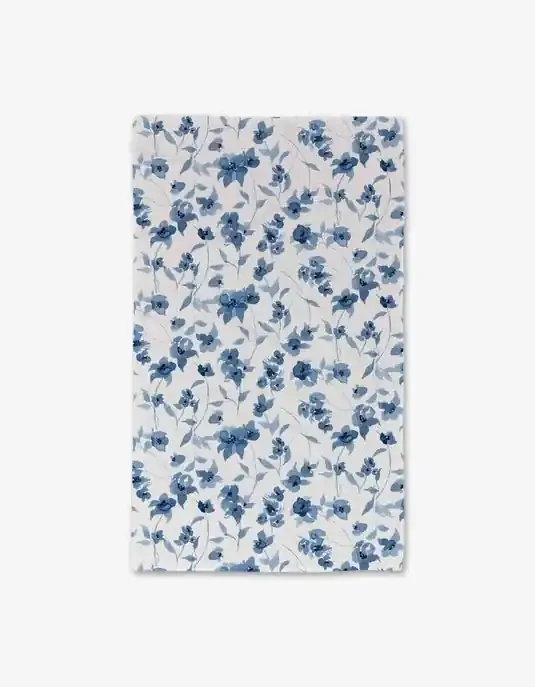 Geometry Luxe Hand Towel – Blue Floral