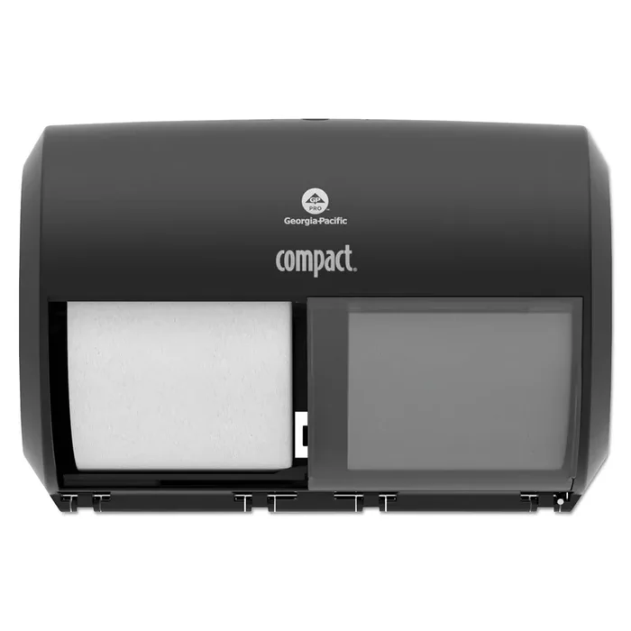 Georgia Pacific® Professional Compact Coreless Side-by-Side 2-Roll Tissue Dispenser, 11.5 x 7.63 x 8, Black