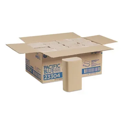 Georgia Pacific® Professional Pacific Blue Basic M-Fold Paper Towels, 1-Ply, 9.2 x 9.4, Brown, 250/Pack, 16 Packs/Carton