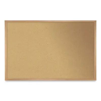 Ghent Natural Cork Bulletin Board with Wood Frame, 60.5″ x 36.5″, Tan Surface, Oak Finished Wood Frame
