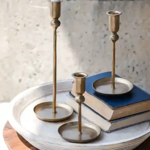 Gold Plate Candle Holder