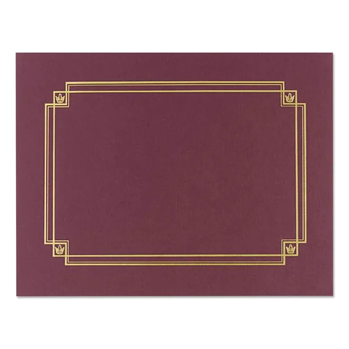 Great Papers!® Premium Textured Certificate Holder, 12.65 X 9.75, Burgundy, 3/pack