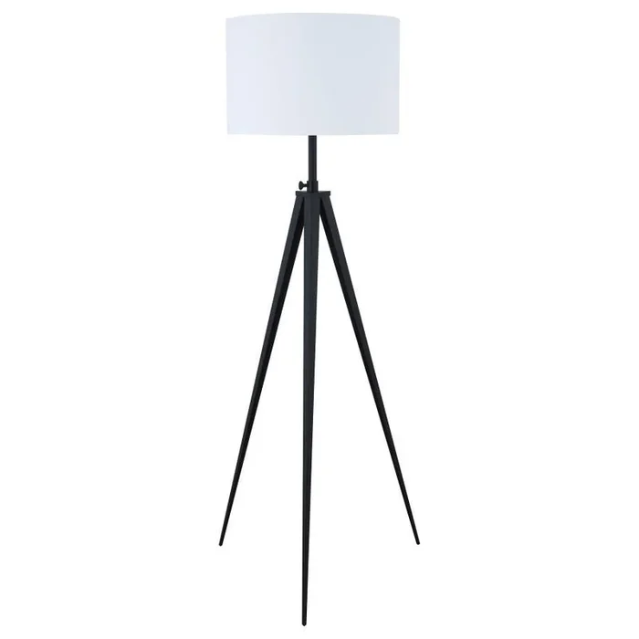 Harrington – Drum Shade Metal Tripod Floor Lamp – Black