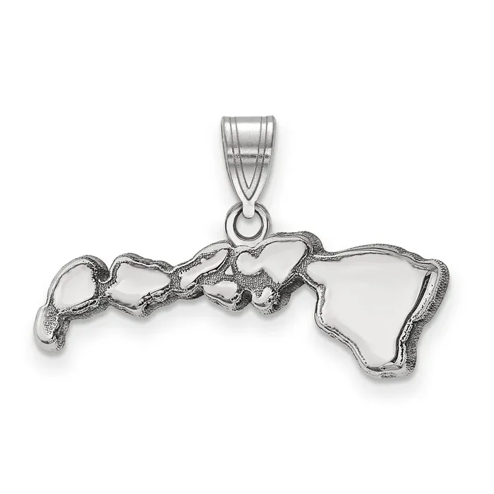 Hawaii State Pendant Charm Sterling Silver Engravable XNA707SS-HI