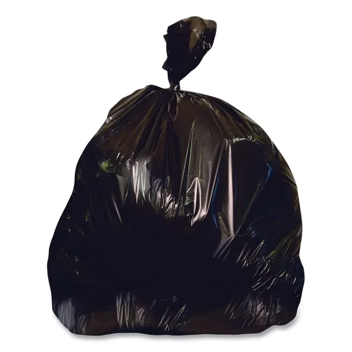 Heritage Linear Low-Density Can Liners, 65 gal, 1.5 mil, 43″ x 60″, Black, 100/Carton