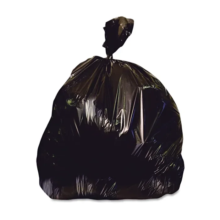 Heritage Reprocessed Resin Can Liners, 45 gal, 2 mil, 40″ x 46″, Black, 100/Carton