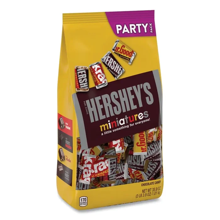 Hershey®‘s Chocolate Miniatures Party Pack Assortment, 35.9 oz Bag, 2 Bags/Carton