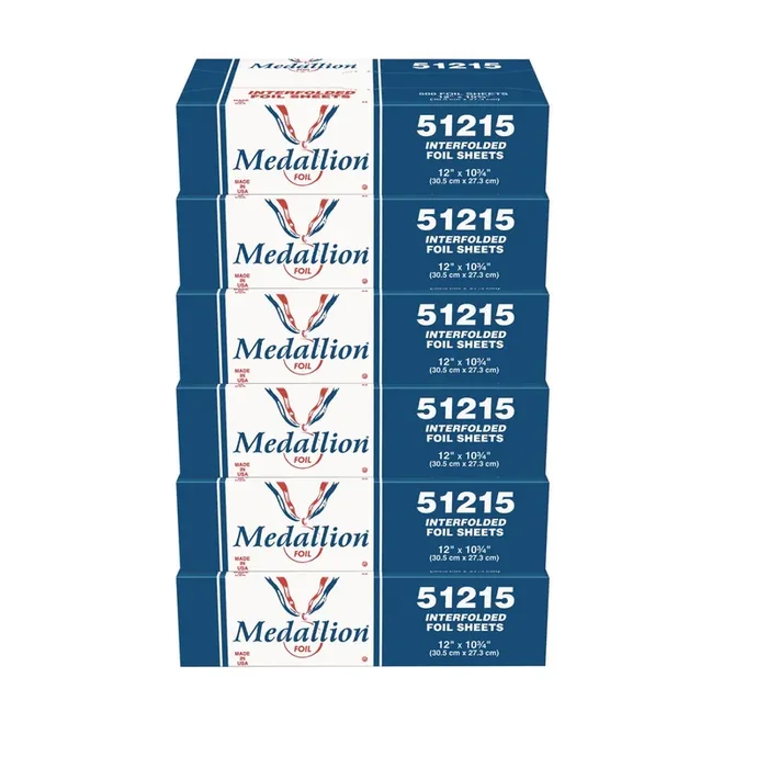 HFA® Medallion Interfolded Foil Sheets, 12 x 10.75, 500/Box, 6 Boxes/Carton