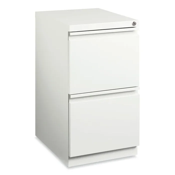 Hirsh Industries® Full-Width Pull 20 Deep Mobile Pedestal File, 2-Drawer File/File, Letter, White, 15 x 19.88 x 27.75